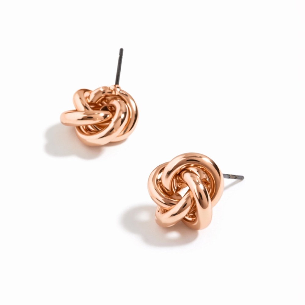 New! Adeline Gold Plated Twist Post Earrings (1032) NWOT - Picture 2 of 3